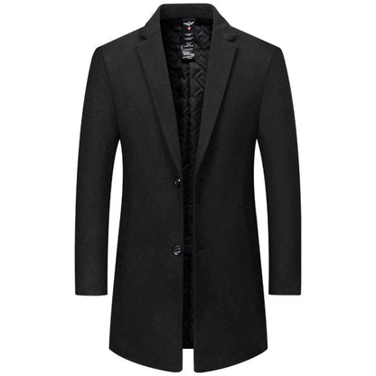Men's Long Trench Coat - Stylish Overcoat for Winter Wear