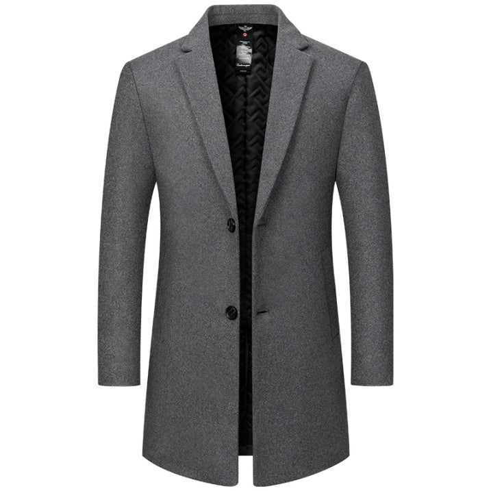 Men's Long Trench Coat - Stylish Overcoat for Winter Wear