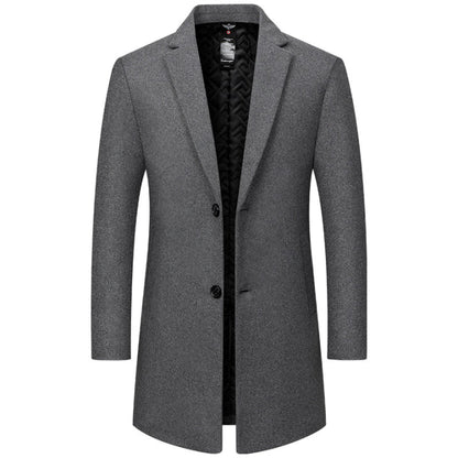 Men's Long Trench Coat - Stylish Overcoat for Winter Wear
