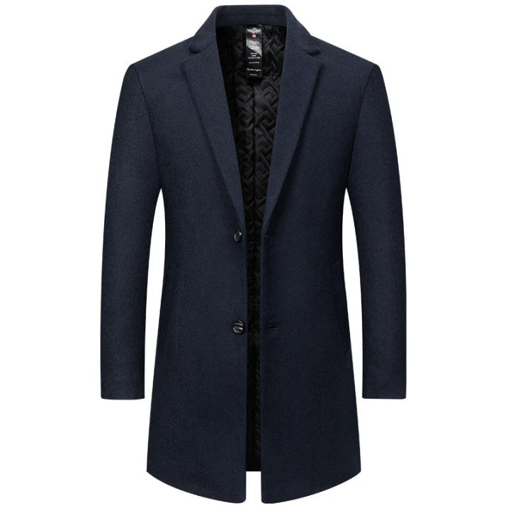 Men's Long Trench Coat - Stylish Overcoat for Winter Wear