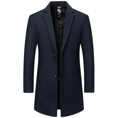 Men's Long Trench Coat - Stylish Overcoat for Winter Wear