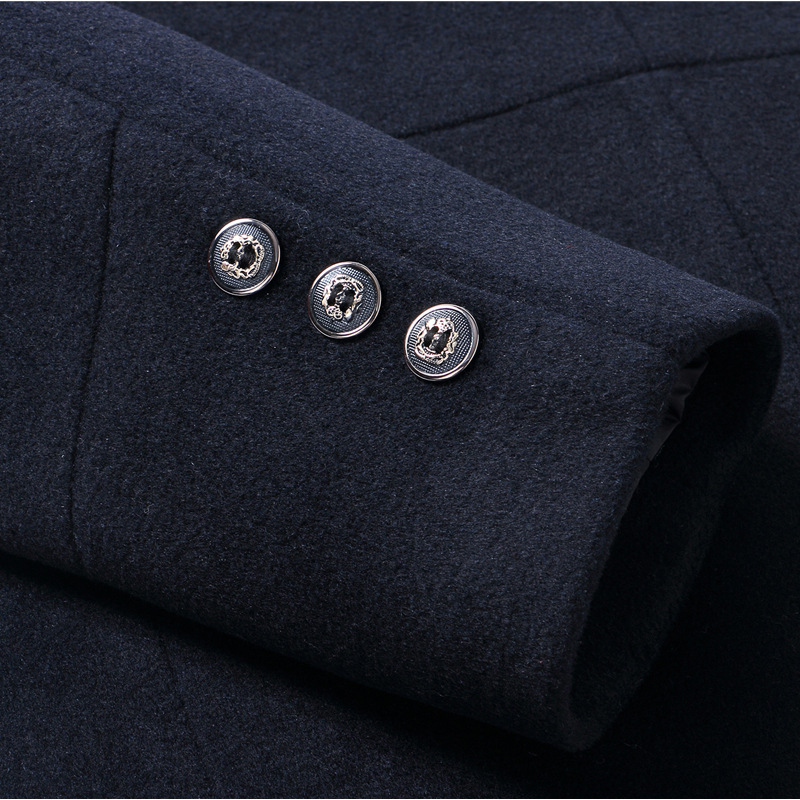 Men's Long Trench Coat with Fleece Lining