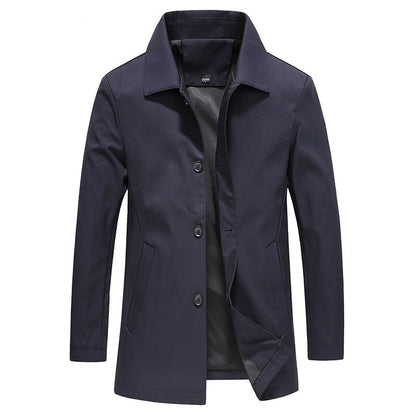 Men's Long Windproof Jacket for Autumn