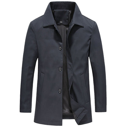 Men's Long Windproof Jacket for Autumn