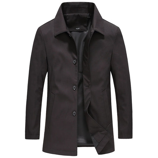 Men's Long Windproof Jacket for Autumn