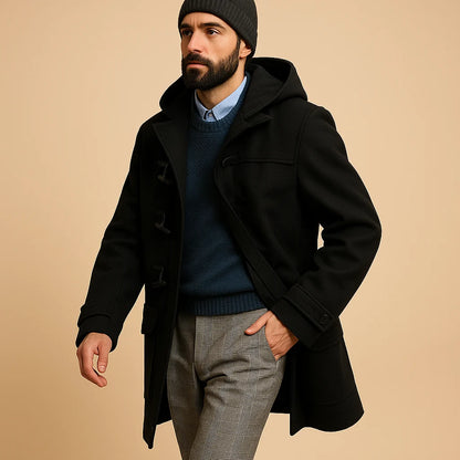 Men's Long Winter Jacket with Insulating Lining