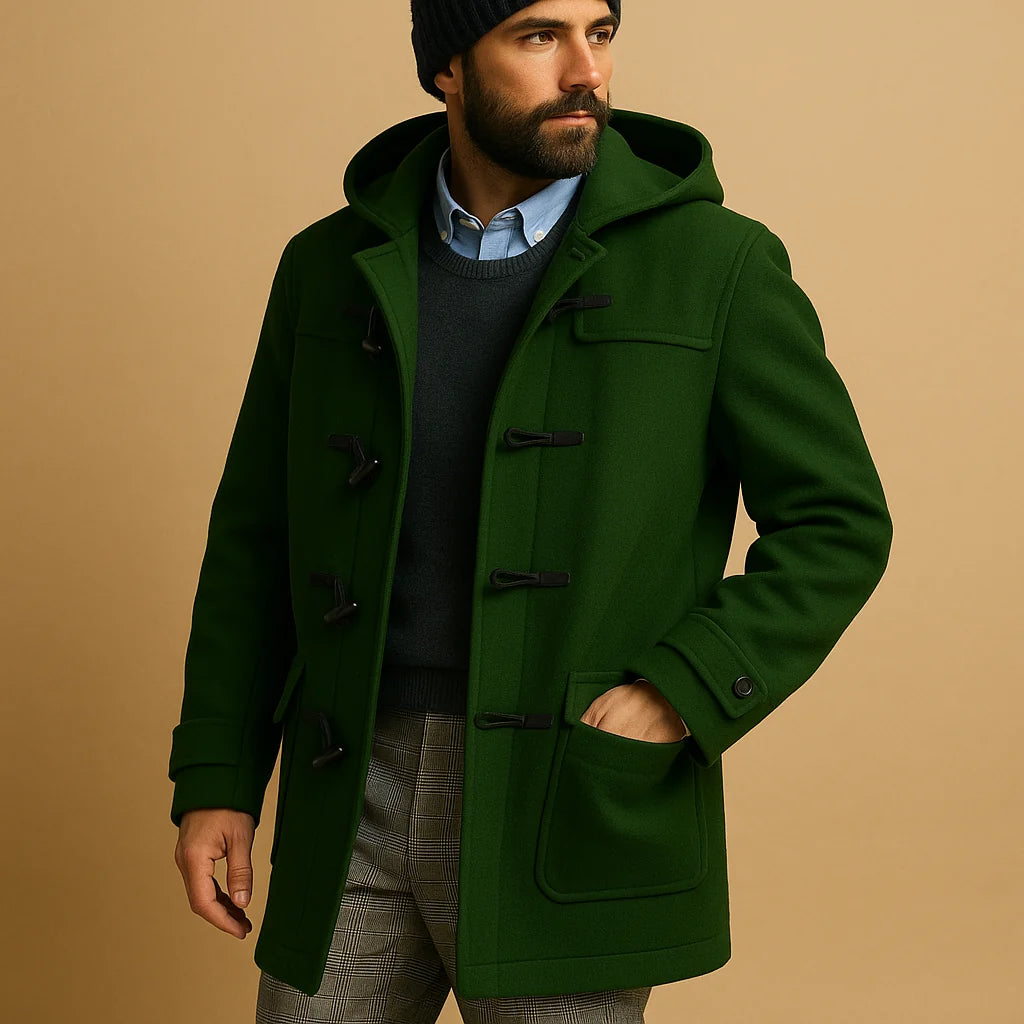 Men's Long Winter Jacket with Insulating Lining