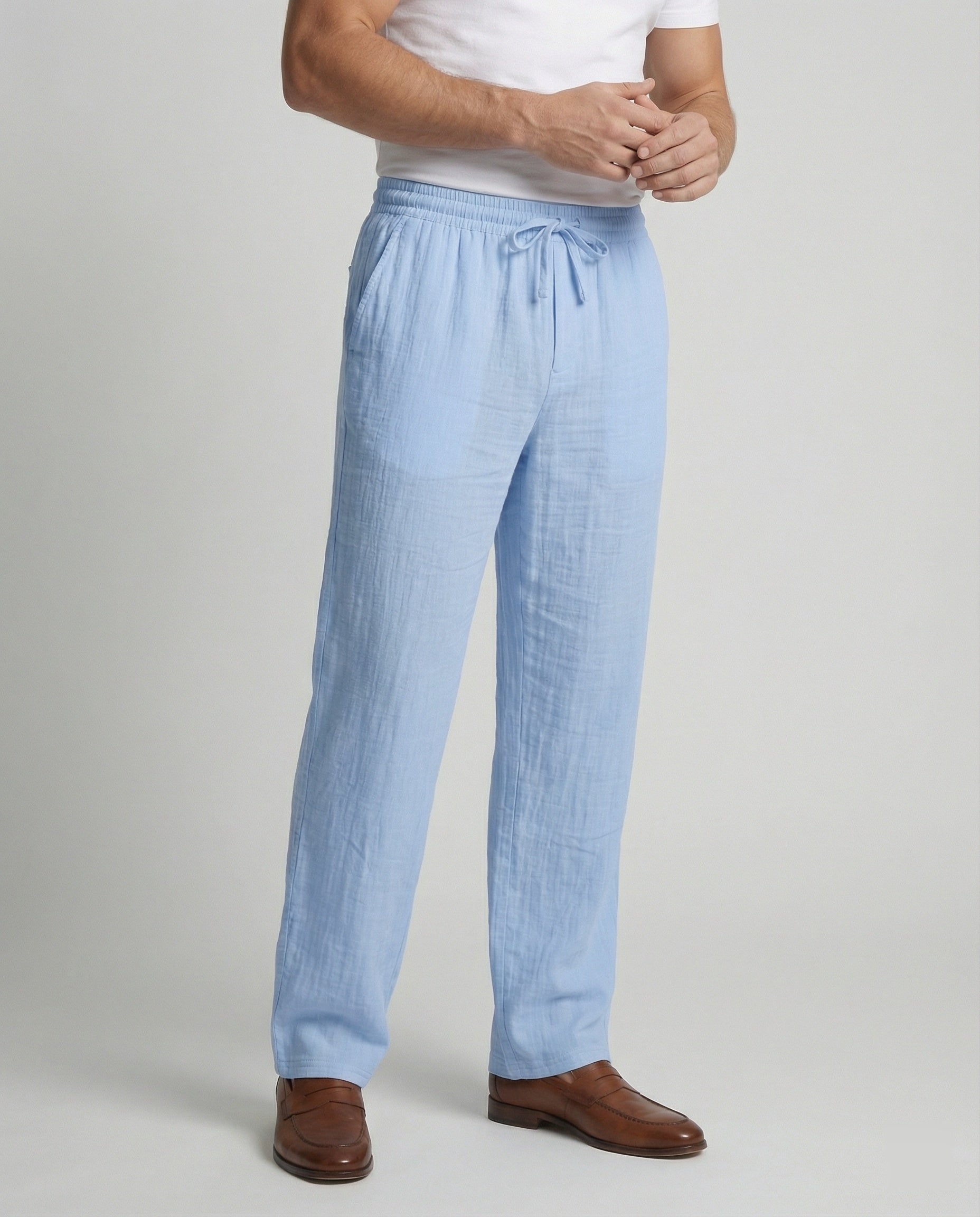 Men's Loose Fit Linen Blend Trousers