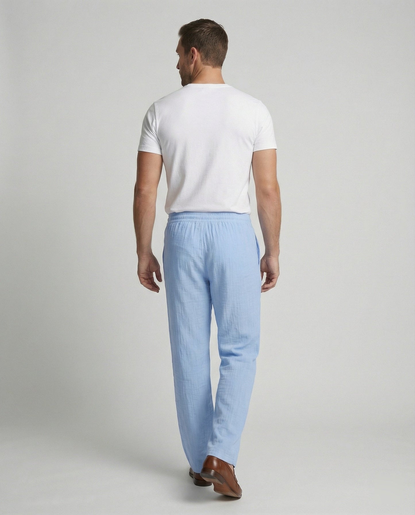 Men's Loose Fit Linen Blend Trousers