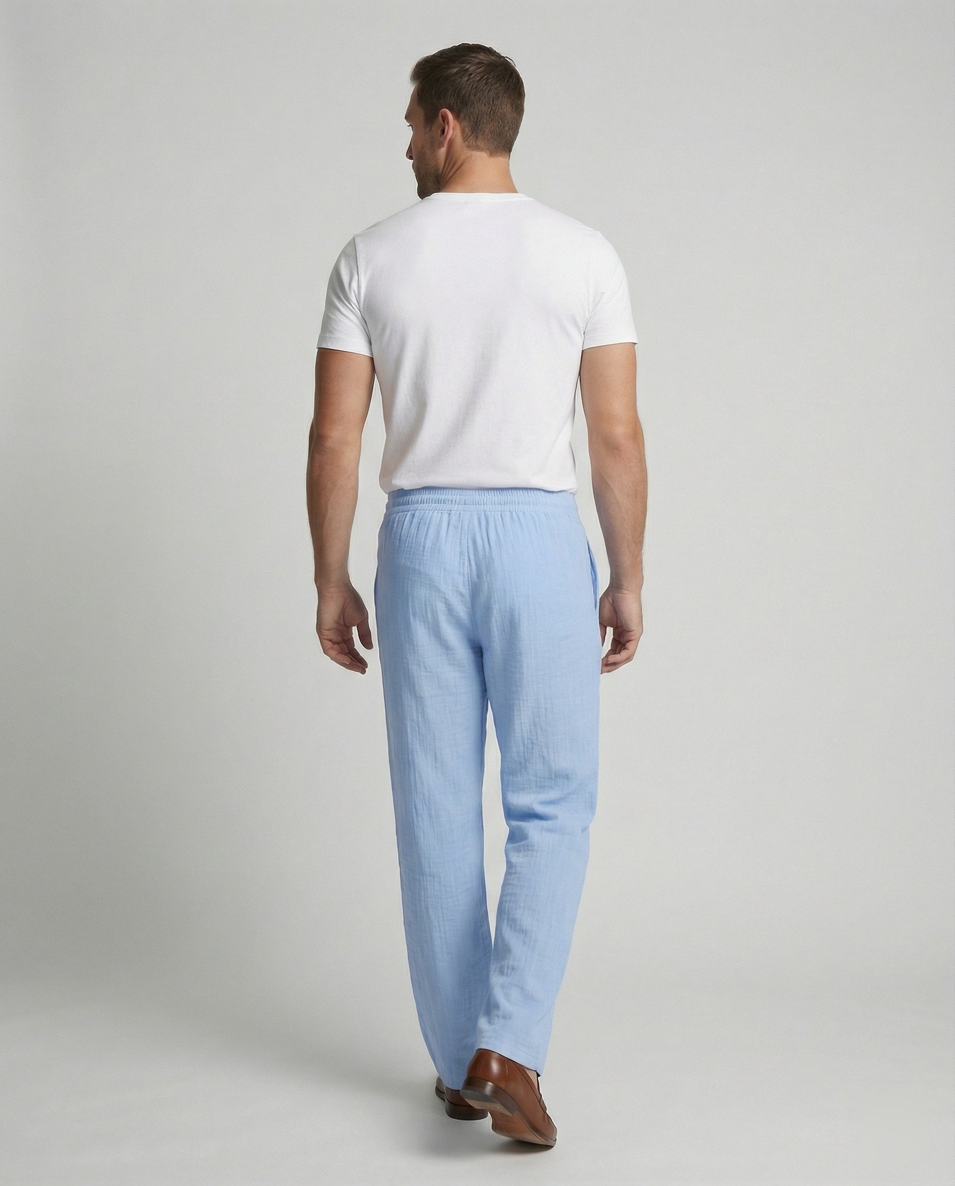Men's Loose Fit Linen Blend Trousers