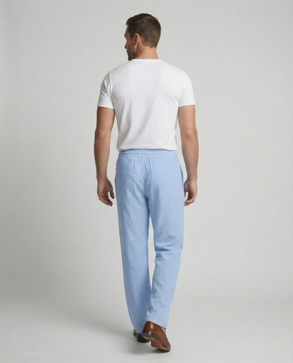 Men's Loose Fit Linen Blend Trousers