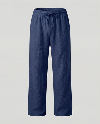 Men's Loose Fit Linen Blend Trousers