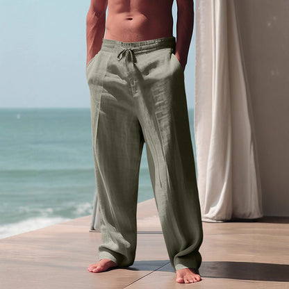 Men's Loose Fit Trousers with Elastic Waistband