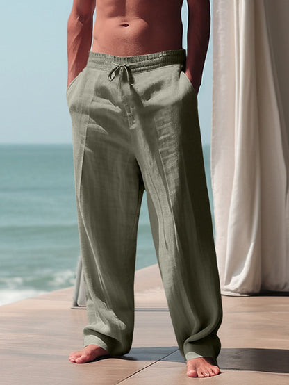 Men's Loose Fit Trousers with Elastic Waistband