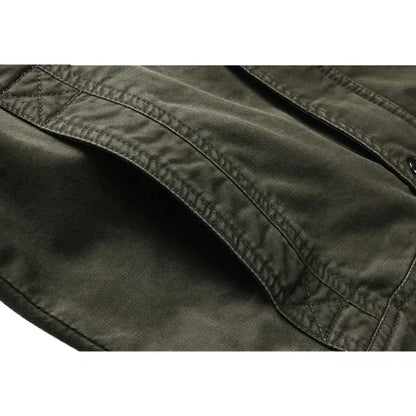 Men's Military Style Winter Jacket with Standing Collar