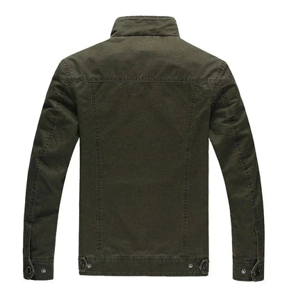 Men's Military Style Winter Jacket with Standing Collar