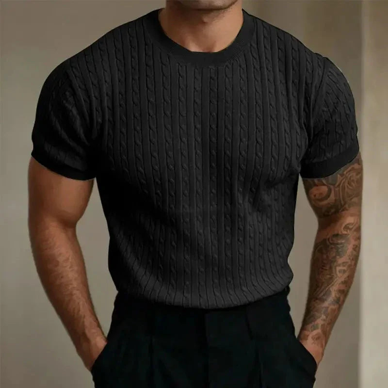 Men's Mini Cable Knit T-Shirt