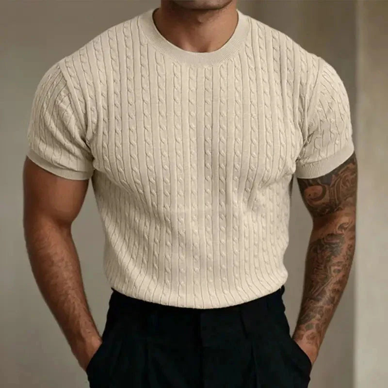Men's Mini Cable Knit T-Shirt