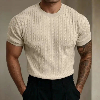 Men's Mini Cable Knit T-Shirt