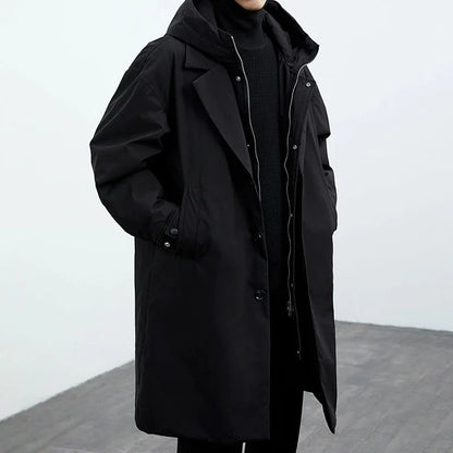 Men's Minimalist Trench Coat for Stylish Casual Wear