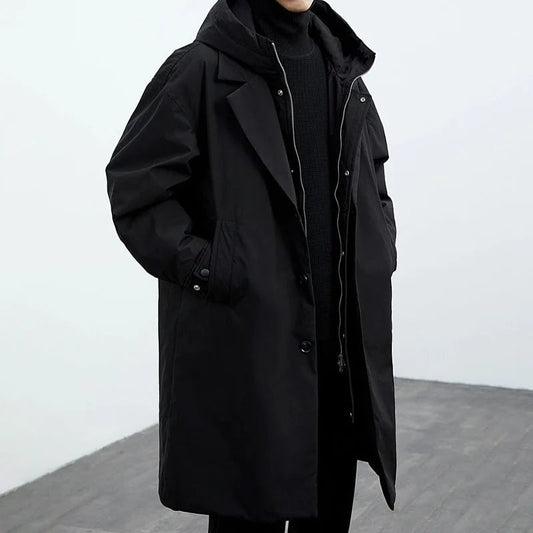 Men's Minimalist Trench Coat for Stylish Casual Wear