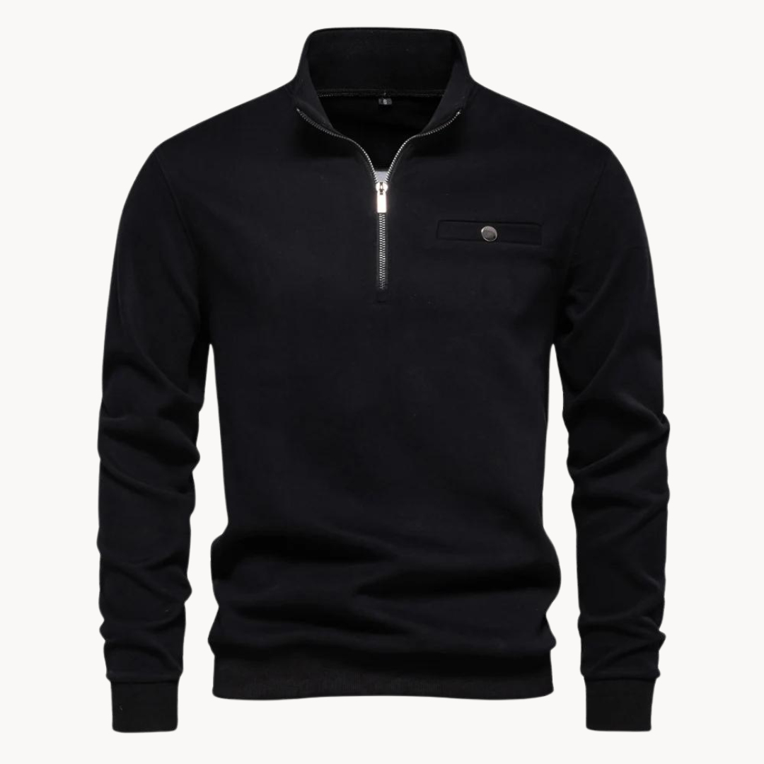 Men's Mock Neck Zip Sweater