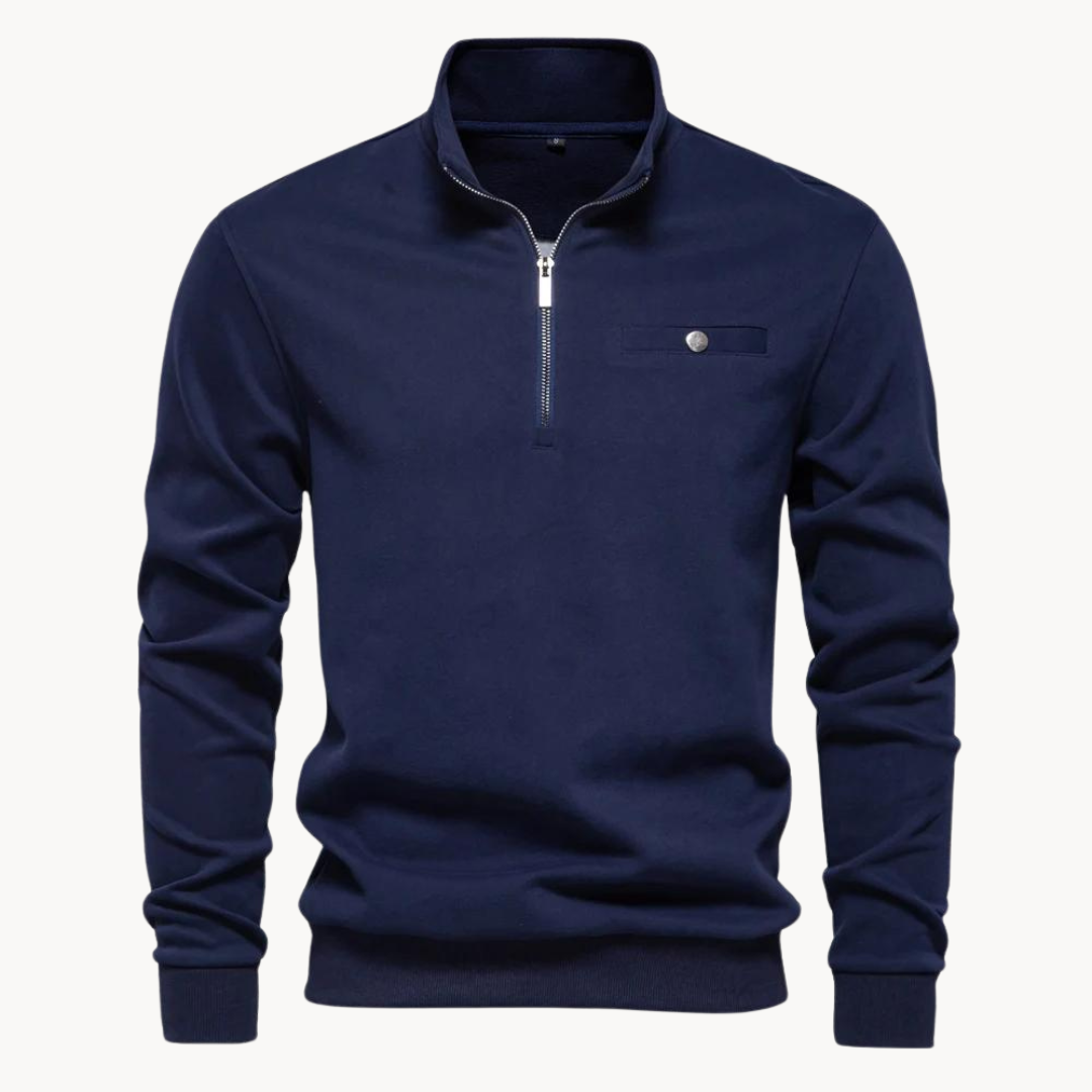 Men's Mock Neck Zip Sweater
