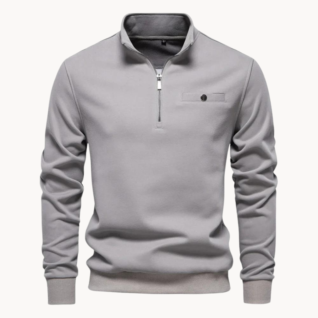 Men's Mock Neck Zip Sweater