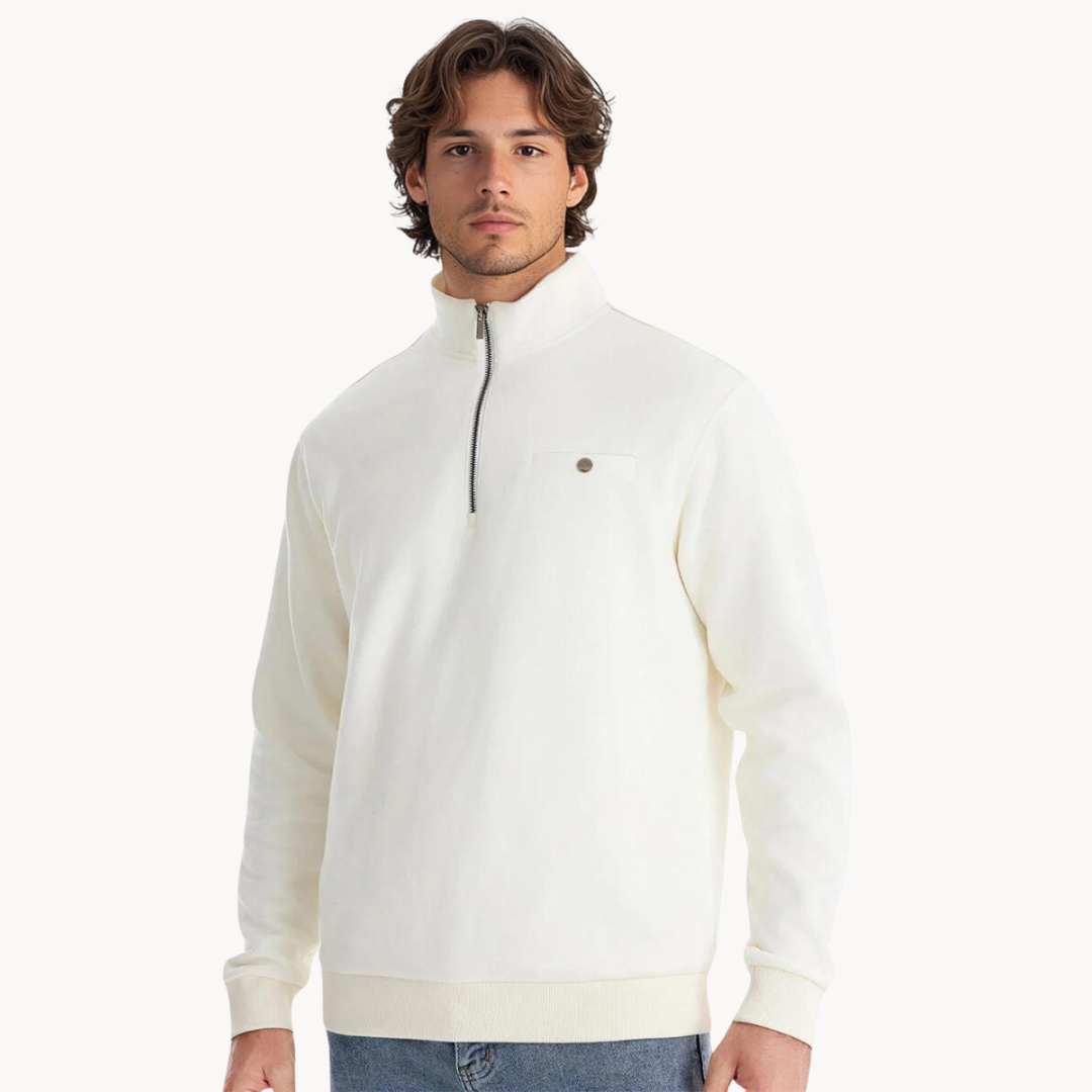 Men's Mock Neck Zip Sweater