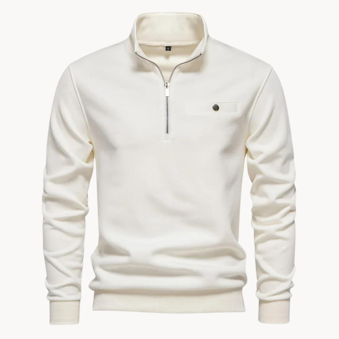Men's Mock Neck Zip Sweater