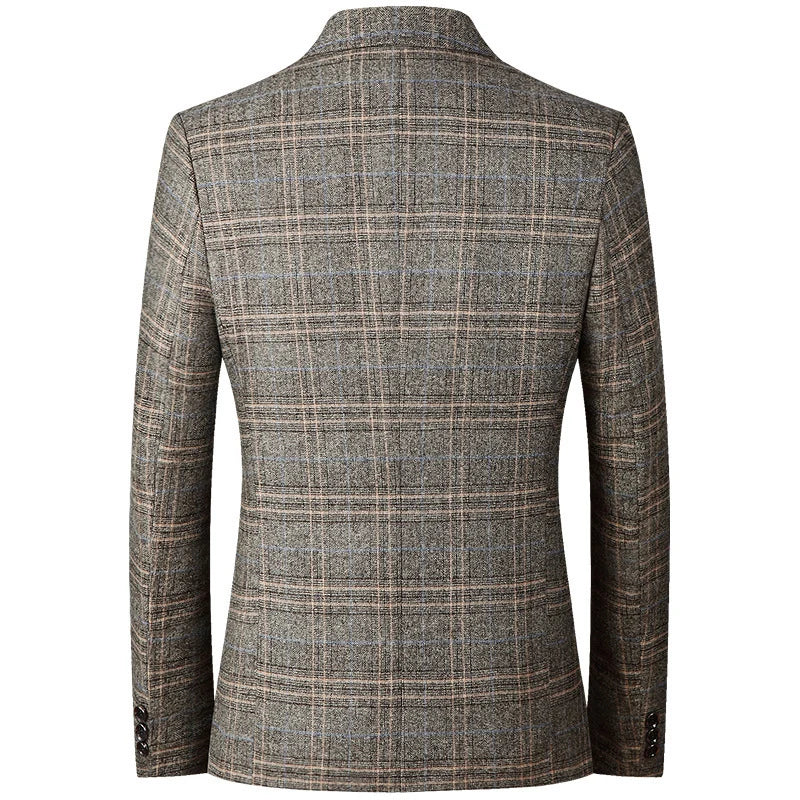 Men's Modern Check Pattern Blazer