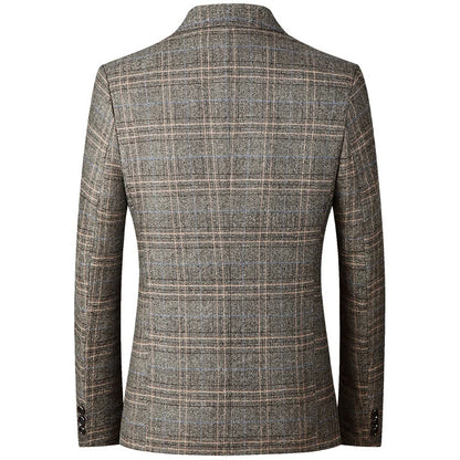 Men's Modern Check Pattern Blazer