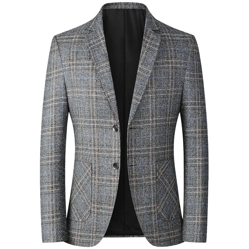 Men's Modern Check Pattern Blazer