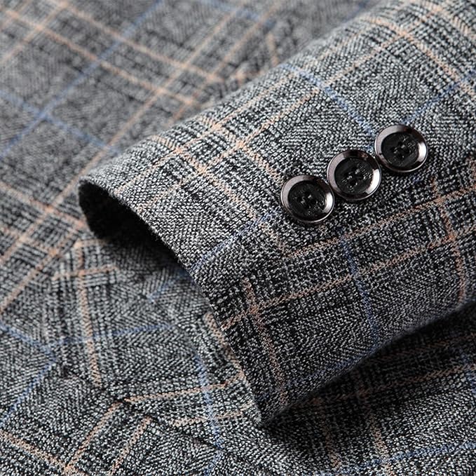 Men's Modern Check Pattern Blazer