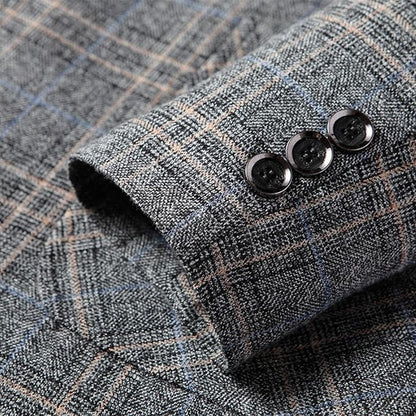 Men's Modern Check Pattern Blazer