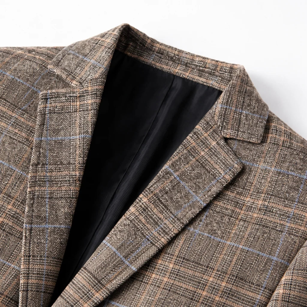 Men's Modern Check Pattern Blazer