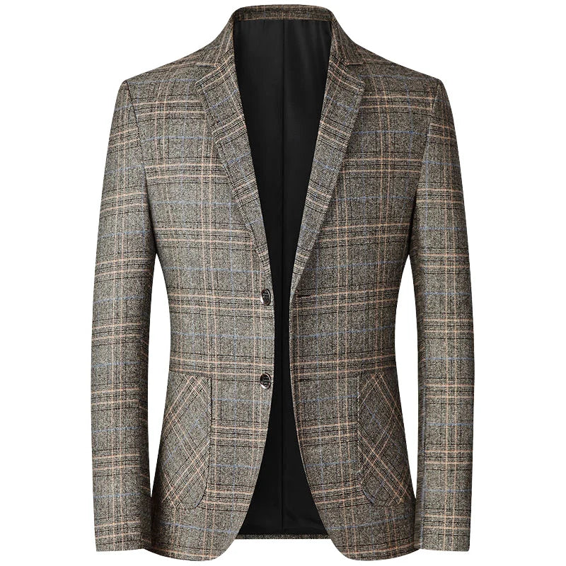 Men's Modern Check Pattern Blazer