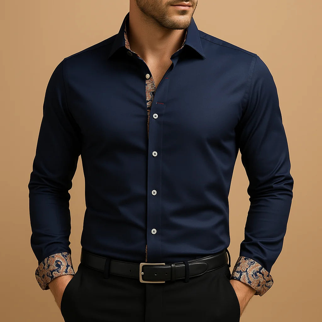 Men's Modern Classic Long Sleeve Dress Shirt