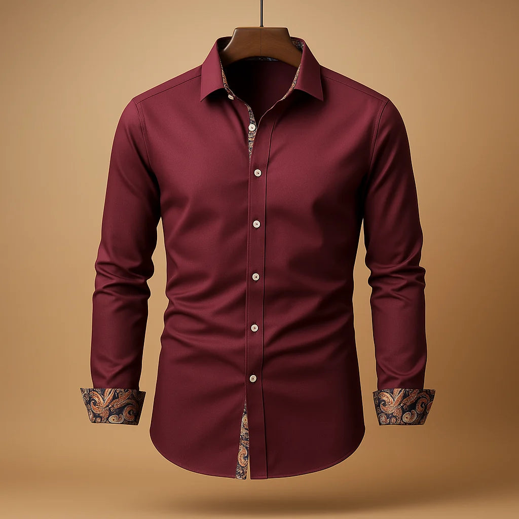 Men's Modern Classic Long Sleeve Dress Shirt