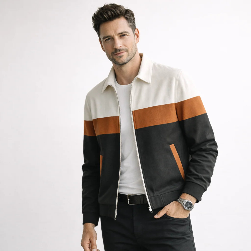 Men's Modern Zip-Up Colourblock Vest