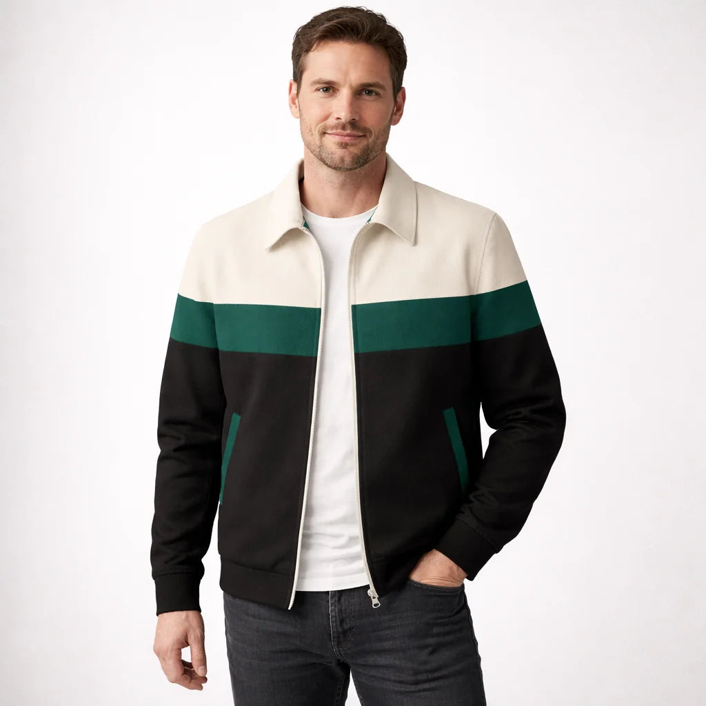 Men's Modern Zip-Up Colourblock Vest