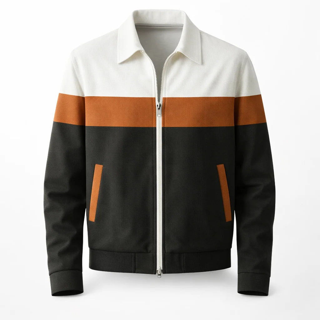 Men's Modern Zip-Up Colourblock Vest