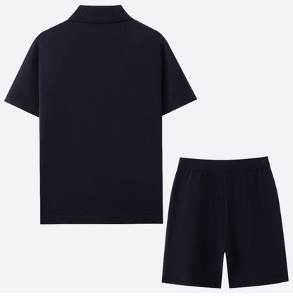 Men's Mosaic Knit Button-Down Outfit Set