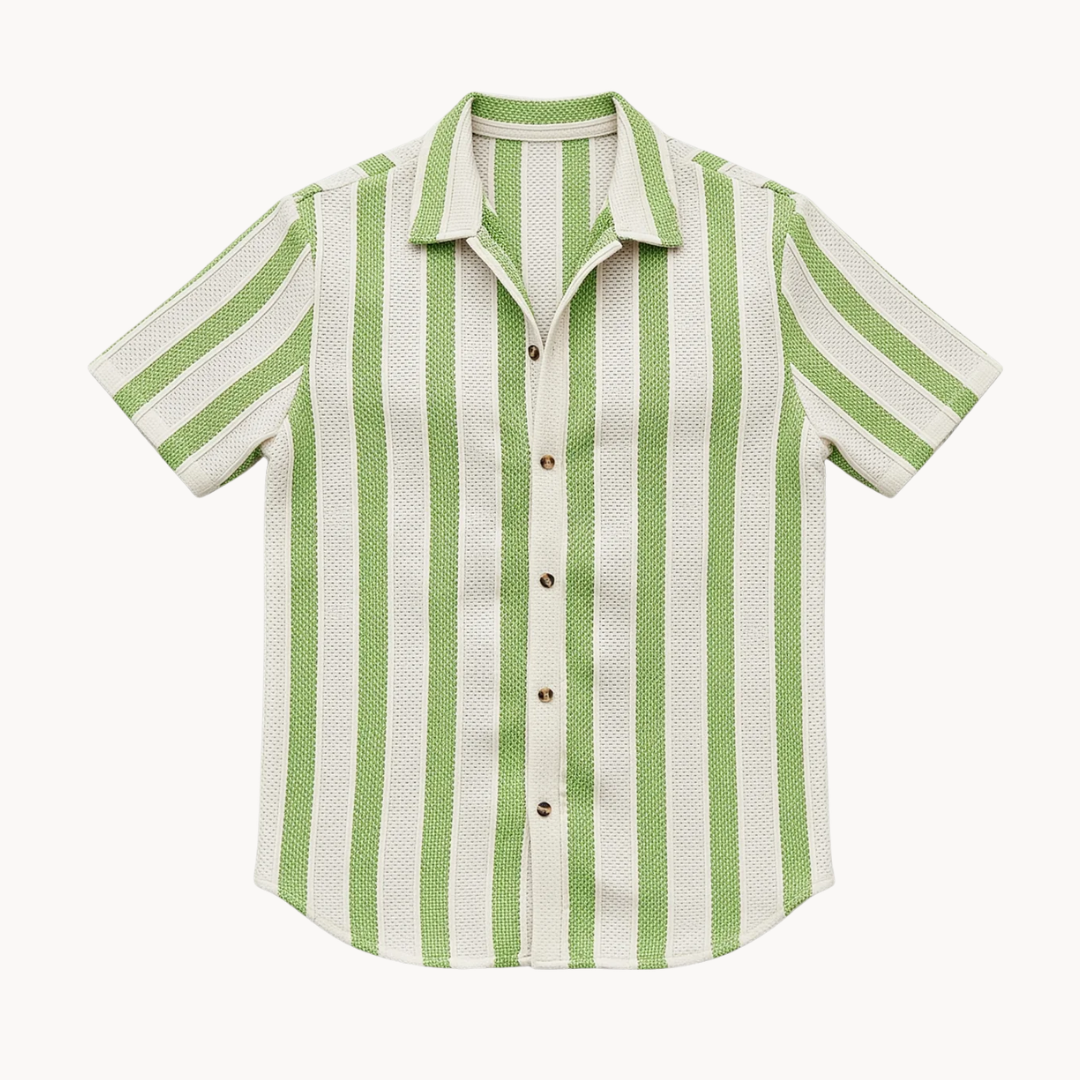 Men's Open Collar Stripe Shirt