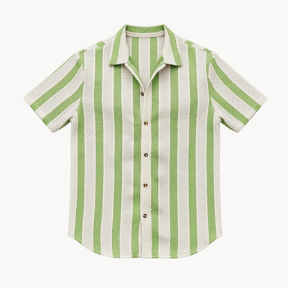 Men's Open Collar Stripe Shirt