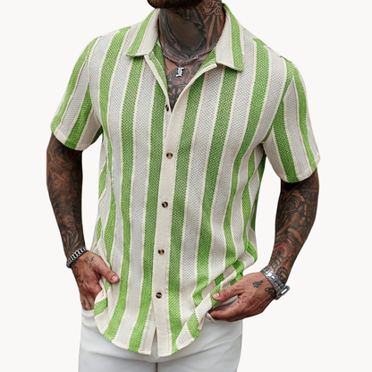 Men's Open Collar Stripe Shirt