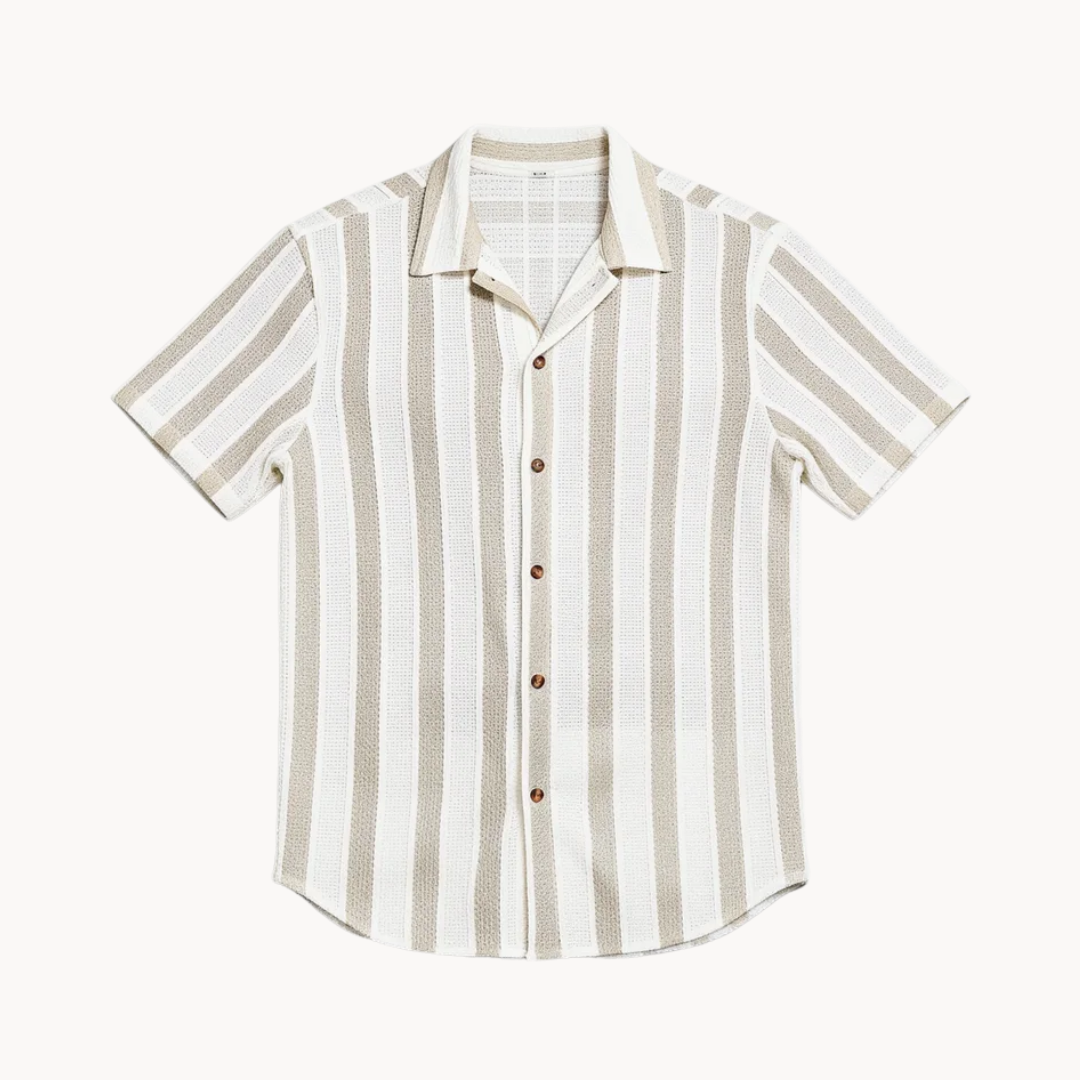 Men's Open Collar Stripe Shirt