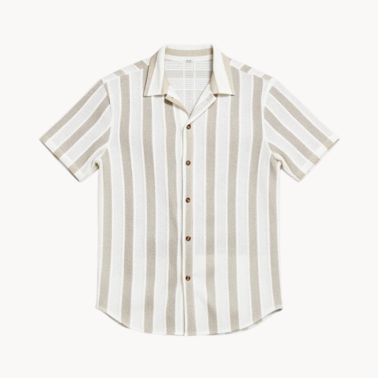 Men's Open Collar Stripe Shirt