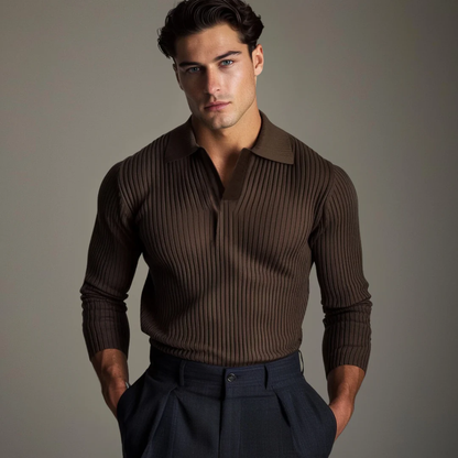 Men's Open Placket Polo Shirt