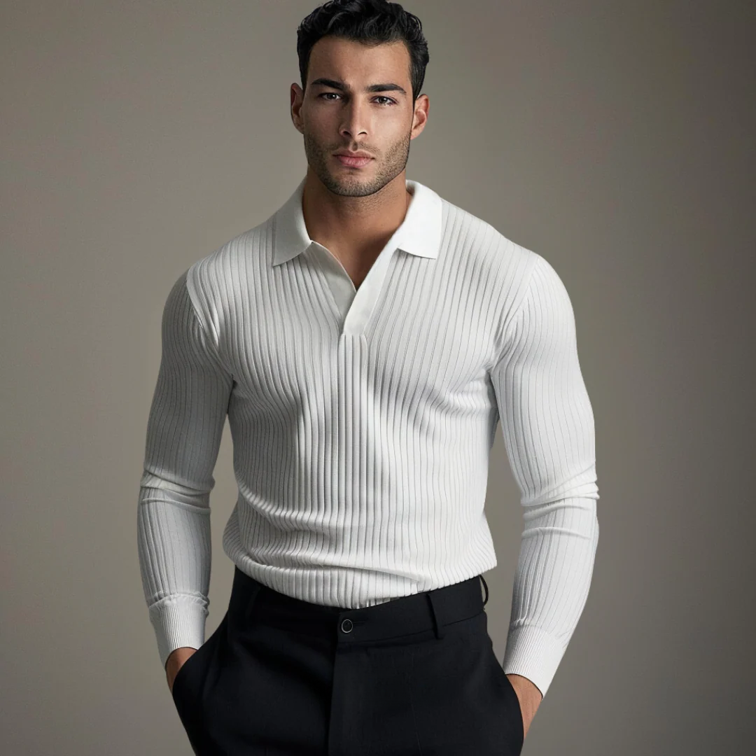 Men's Open Placket Polo Shirt